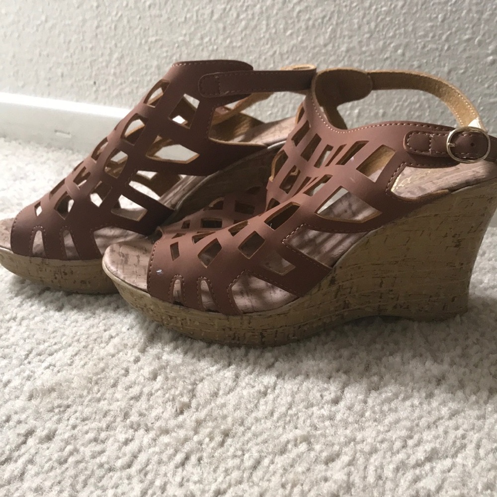 Caged wedge sandals